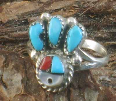 Native American Zuni Sunface Ring- sz 5